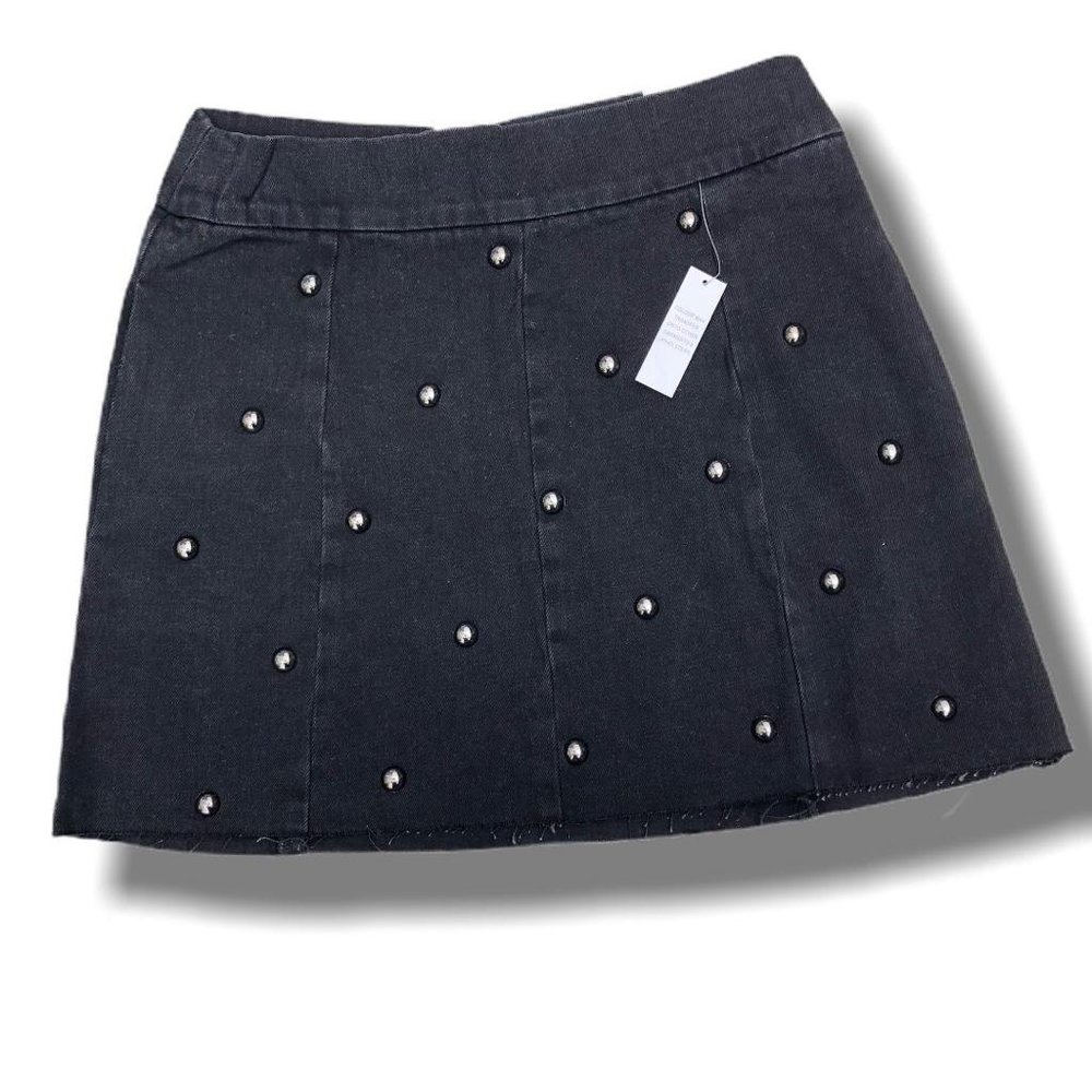 Topshop Moto Raw Hem Mini Skirt Fade Black 6 - NEW